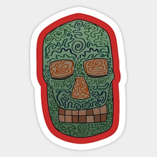 Squiggle Skull Sticker